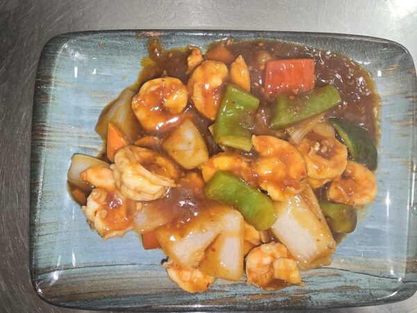 Gambas salsa picante
